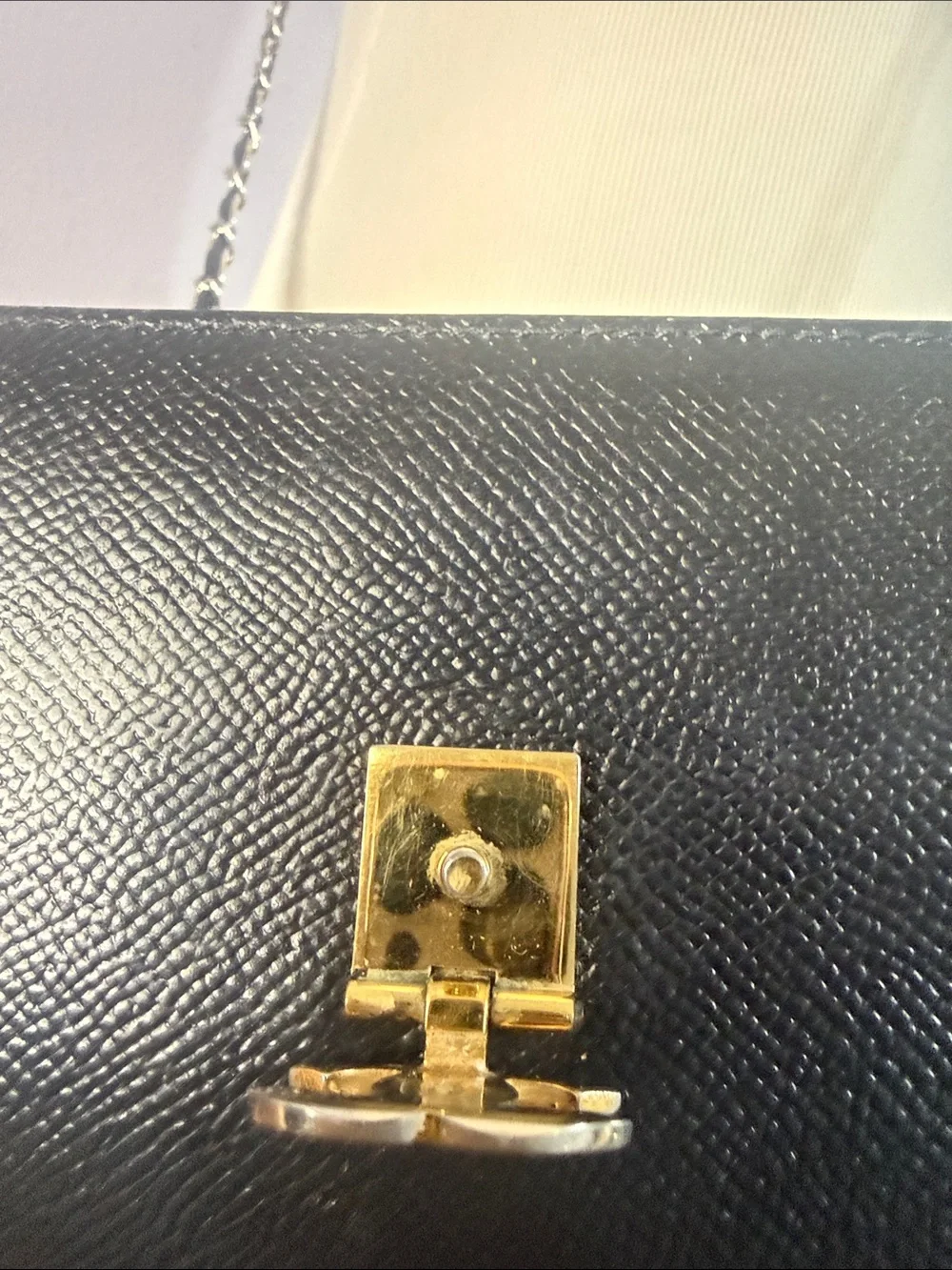 Vintage Chanel Women Black CC Flap Wallet on Chain